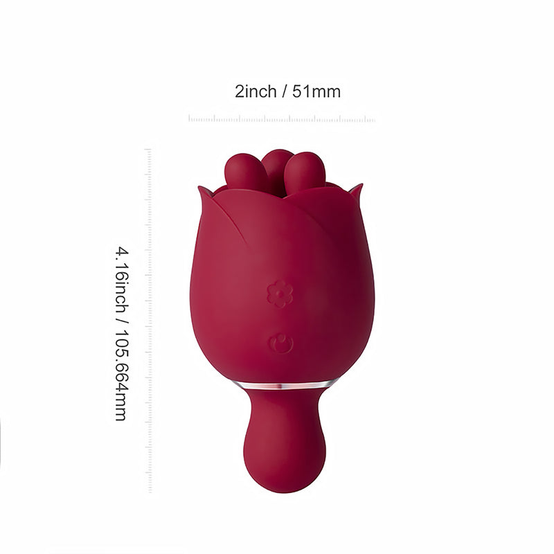 Rosewyn Rotating Rose Vibrator - Red