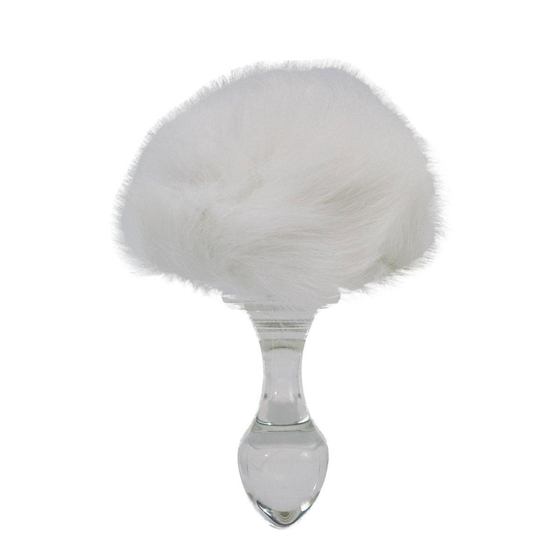 Crystal Delights Magnetic Bunny Tailed Butt Plug  - White