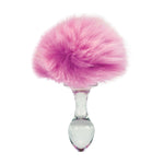 Crystal Delights Magnetic Bunny Tailed Butt Plug  - Pink