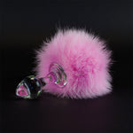 Crystal Delights Magnetic Bunny Tailed Butt Plug  - Pink