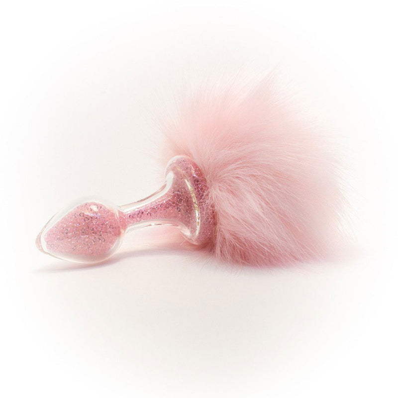 Crystal Delights Magnetic Sparkle Bunny Tailed Butt Plug  - Pink