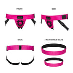 Strap-On-Me Curious Leatherette Harness - Fuchsia